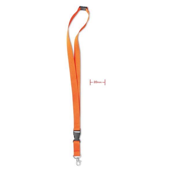 Lanyard cu agatatoare metalica, Polyester, orange