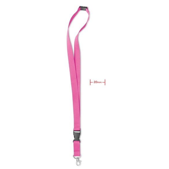 Lanyard cu agatatoare metalica, Polyester, fuchsia