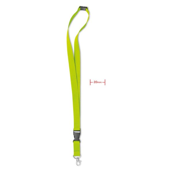 Lanyard cu agatatoare metalica, Polyester, lime