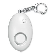 Alarma personala mini cu brelo, Plastic, white