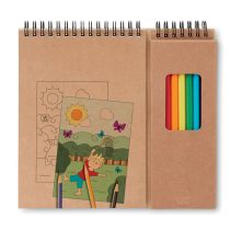 Set de desenat cu carnet, Paper, beige