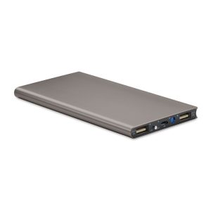 Baterie externa 8000 mAh, Aluminium, titanium