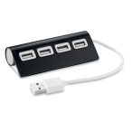 Extensie USB cu 4 porturi, Aluminium, black