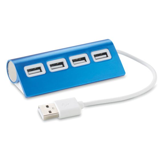Extensie USB cu 4 porturi, Aluminium, blue