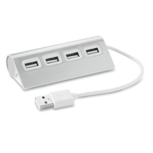 Extensie USB cu 4 porturi, Aluminium, matt silver