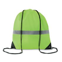 Sac cu cordon si banda reflect, Polyester, neon yellow