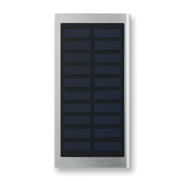 Baterie externa solara 8000mAh, Aluminium, matt silver