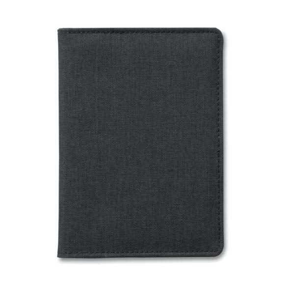 Portofel pasaport 2 nuante, Polyester, black