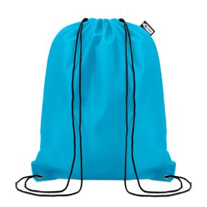 Sac cu cordon 190T RPET, PET, turquoise