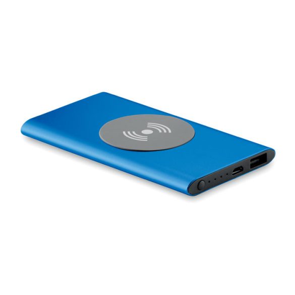 Powerbank Wireless de 4000mAh, Aluminium, royal blue