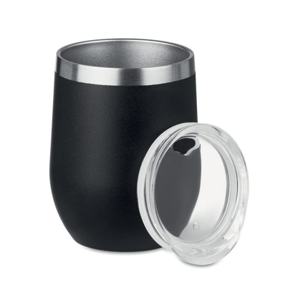 Cana de 300ml cu perete dublu, Stainless steel, black