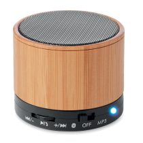 Boxa rotunda wireless bambus, Bamboo, black