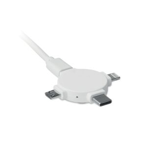 Adaptor cablu, 3 in 1, Plastic, white