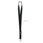 Lanyard, carlig metalic 25mm., Polyester, black