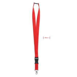 Lanyard, carlig metalic 25mm., Polyester, red