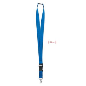 Lanyard, carlig metalic 25mm., Polyester, royal blue