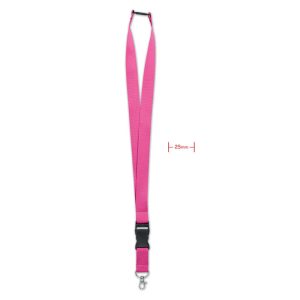 Lanyard, carlig metalic 25mm., Polyester, fuchsia