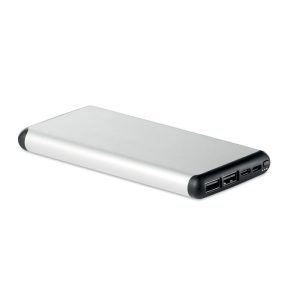 Powerbank 10000 cu ventuza, Aluminium, matt silver