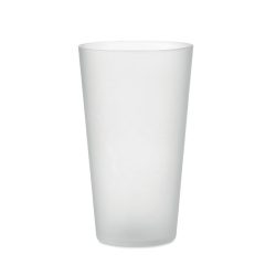 Frosted PP cup 550 ml, Plastic, transparent white