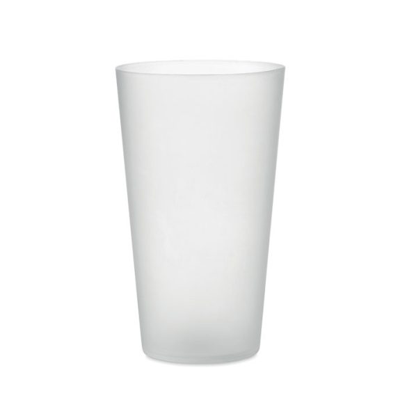 Frosted PP cup 550 ml, Plastic, transparent white