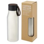   Ljungan 500 ml copper vacuum insulated stainless steel bottle with PU leather strap and lid