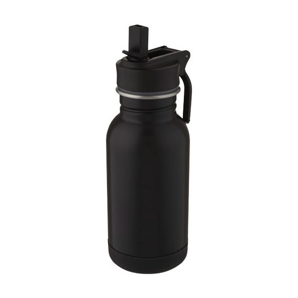 Lina 400 ml stainless steel sport bottle with straw and loop