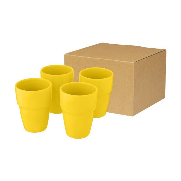 Staki 4-piece 280 ml stackable mug gift set