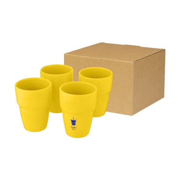 Staki 4-piece 280 ml stackable mug gift set