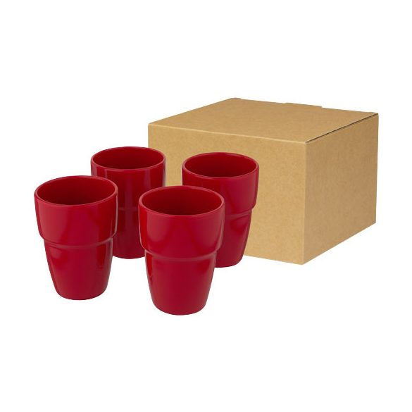 Staki 4-piece 280 ml stackable mug gift set