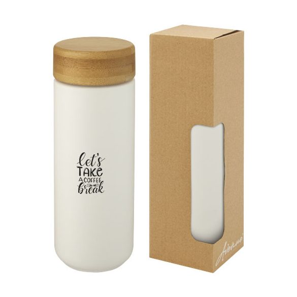 Lumi 300 ml ceramic tumbler with bamboo lid