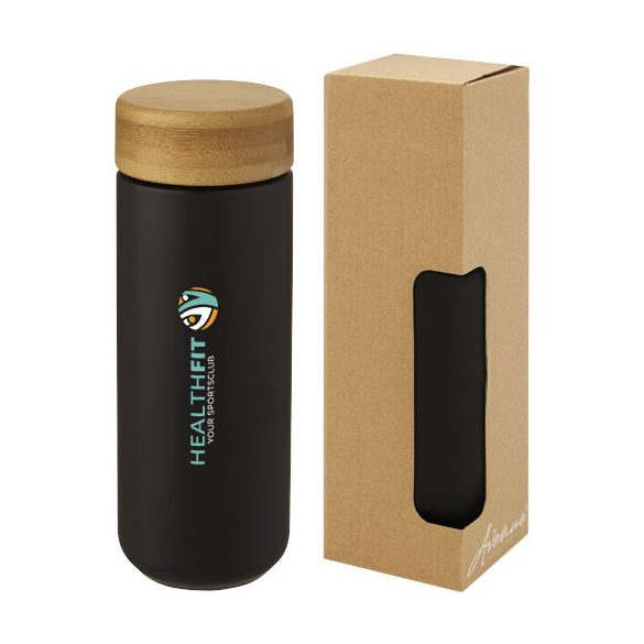 Lumi 300 ml ceramic tumbler with bamboo lid