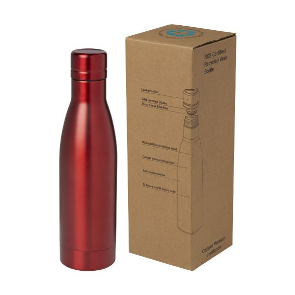 Vasa 500 ml RCS certified recycled stainless steel copper vacuum insulated bottle