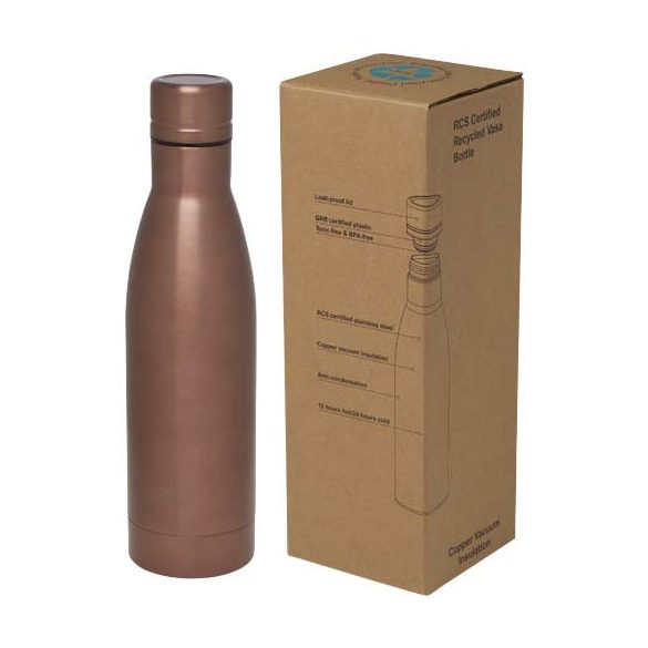 Vasa 500 ml RCS certified recycled stainless steel copper vacuum insulated bottle