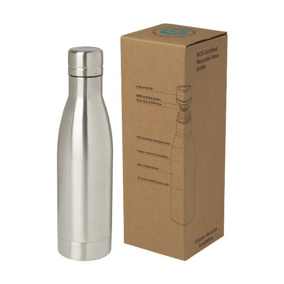 Vasa 500 ml RCS certified recycled stainless steel copper vacuum insulated bottle