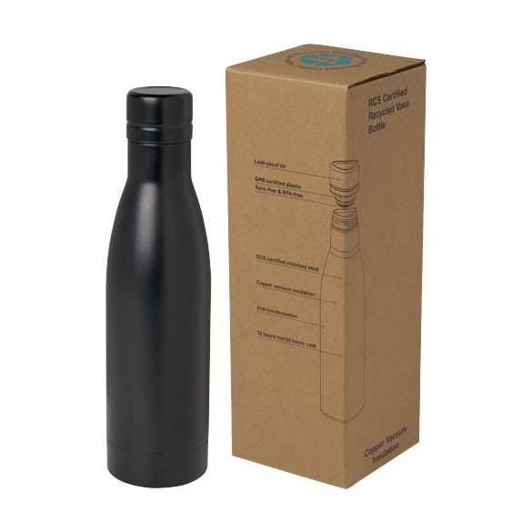 Vasa 500 ml RCS certified recycled stainless steel copper vacuum insulated bottle