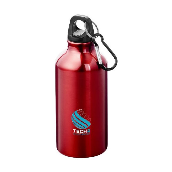 Oregon 400 ml RCS certified recycled aluminium water bottle with carabiner