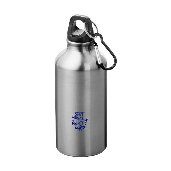 Oregon 400 ml RCS certified recycled aluminium water bottle with carabiner