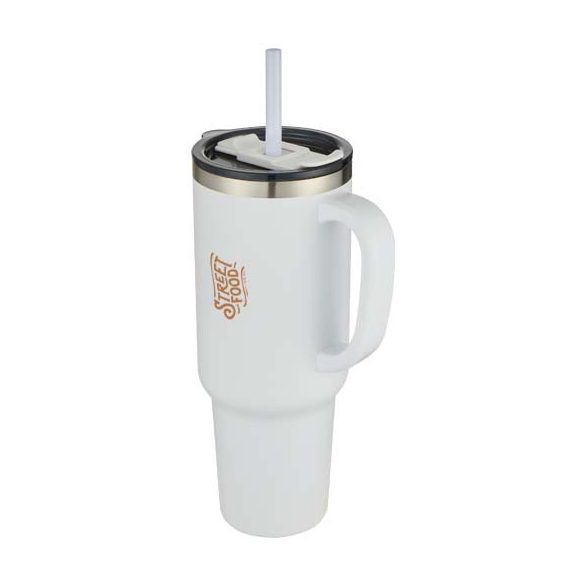 Sydney 1200 ml double wall RCS certified copper vacuum insulated mug with straw