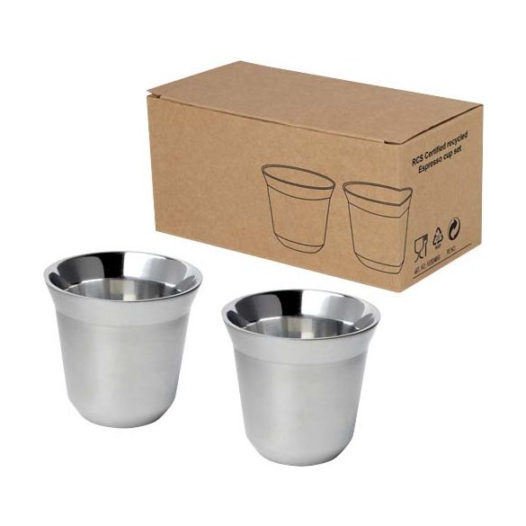 Duo 80 ml RCS certified stainless steel espresso cup set 