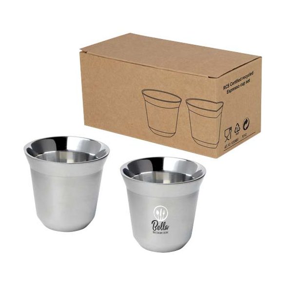 Duo 80 ml RCS certified stainless steel espresso cup set 