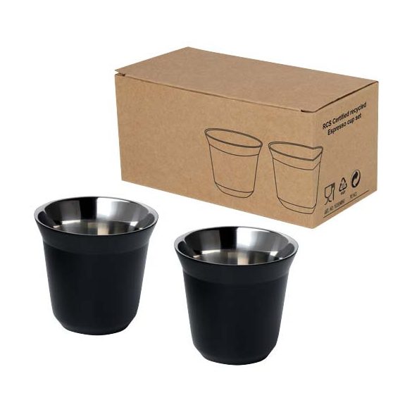 Duo 80 ml RCS certified stainless steel espresso cup set 