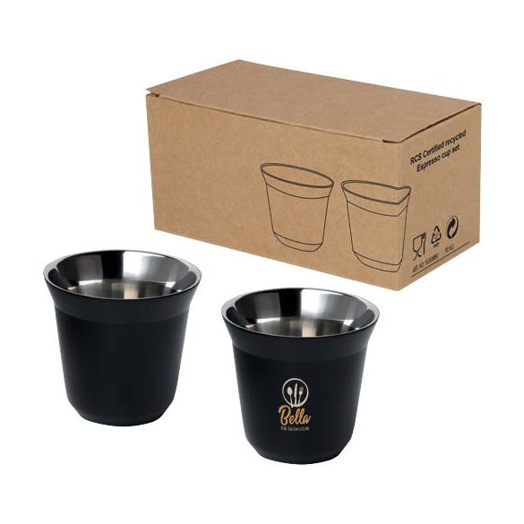 Duo 80 ml RCS certified stainless steel espresso cup set 