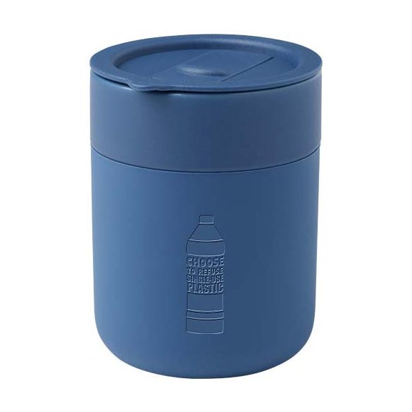 Java 330 ml ceramic tumbler with silicone wrap and plastic lid