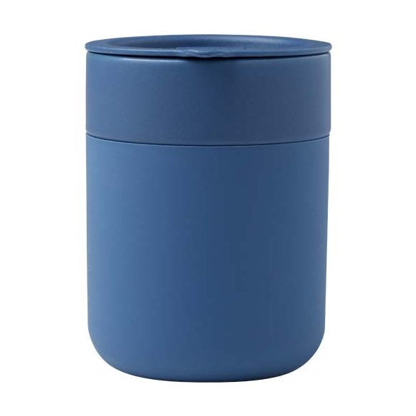 Java 330 ml ceramic tumbler with silicone wrap and plastic lid