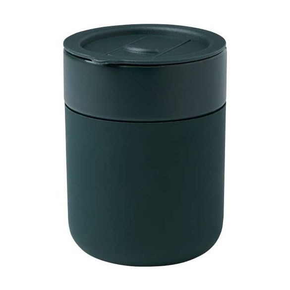 Java 330 ml ceramic tumbler with silicone wrap and plastic lid