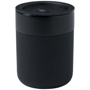 Java 330 ml ceramic tumbler with silicone wrap and plastic lid