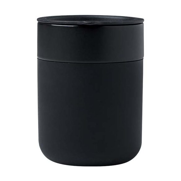 Java 330 ml ceramic tumbler with silicone wrap and plastic lid