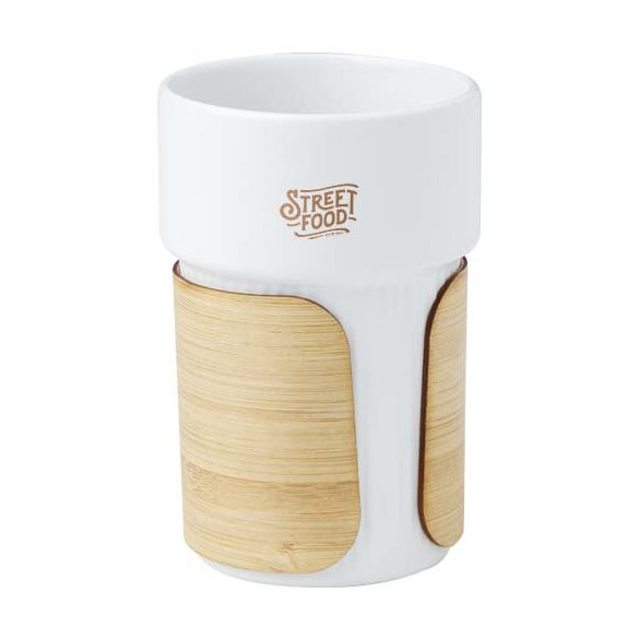 Fika 340 ml tumbler with bamboo sleeve