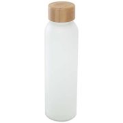 Lume 500 ml matte soda lime glass bottle with bamboo lid  