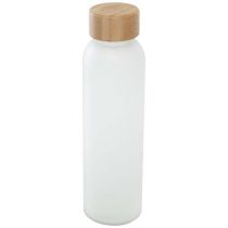 Lume 500 ml matte soda lime glass bottle with bamboo lid  